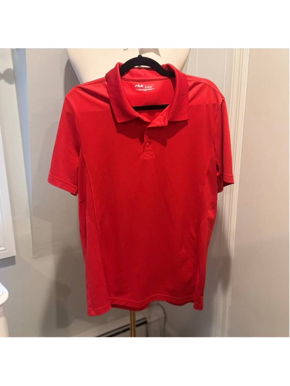 Fila Sport Red Short Sleeve Polo | Men's Medium